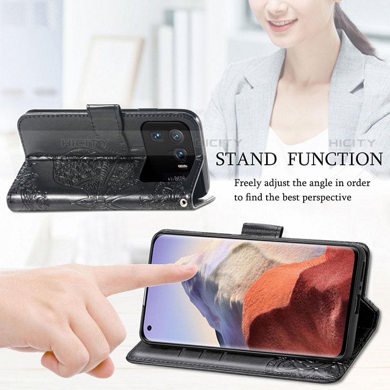 Handytasche Stand Schutzhülle Flip Leder Hülle Schmetterling für Xiaomi Mi 11 Ultra 5G groß