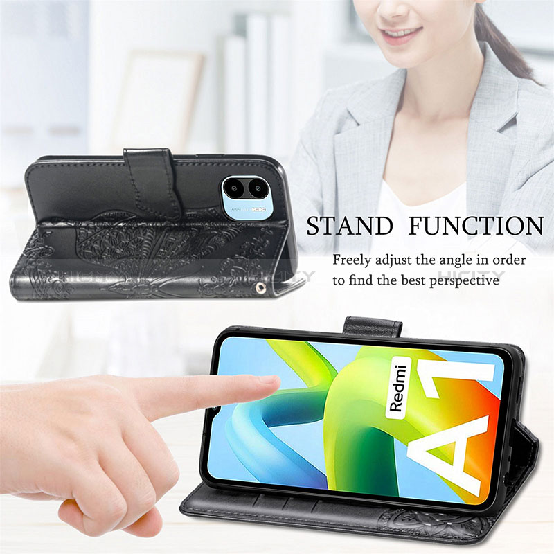 Handytasche Stand Schutzhülle Flip Leder Hülle Schmetterling für Xiaomi Poco C50