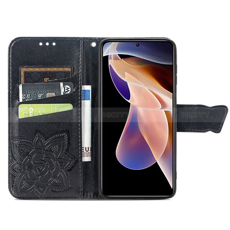 Handytasche Stand Schutzhülle Flip Leder Hülle Schmetterling für Xiaomi Poco X4 NFC groß