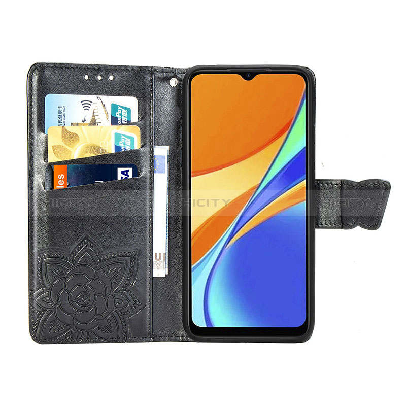 Handytasche Stand Schutzhülle Flip Leder Hülle Schmetterling für Xiaomi Redmi 9 Activ