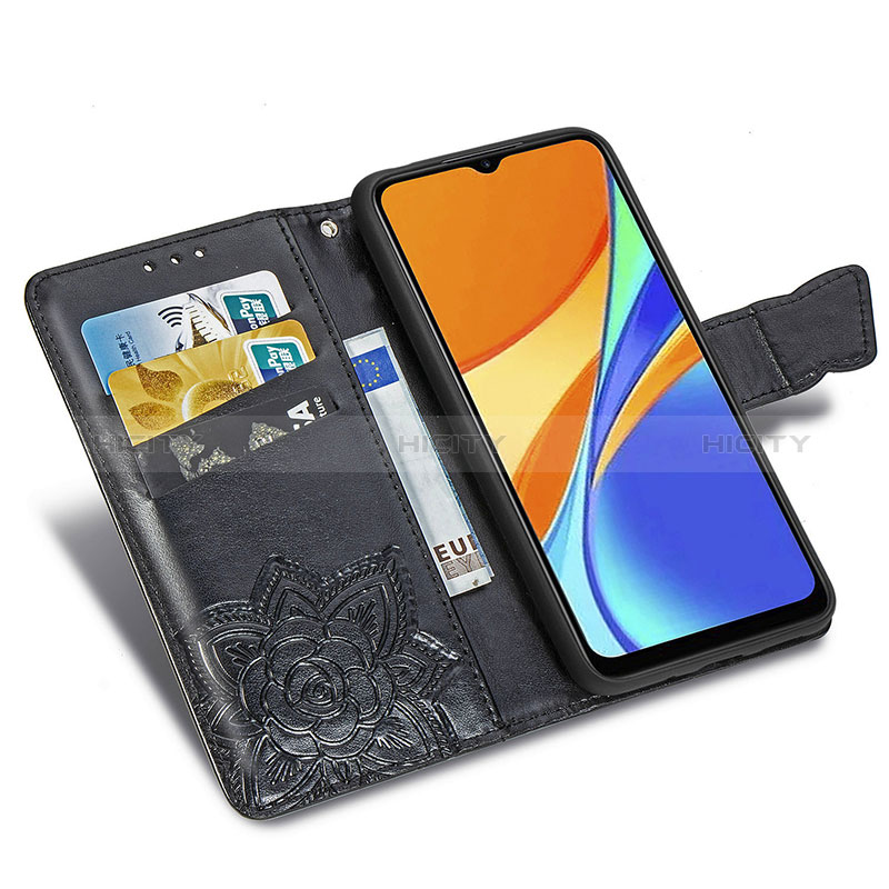 Handytasche Stand Schutzhülle Flip Leder Hülle Schmetterling für Xiaomi Redmi 9 Activ groß