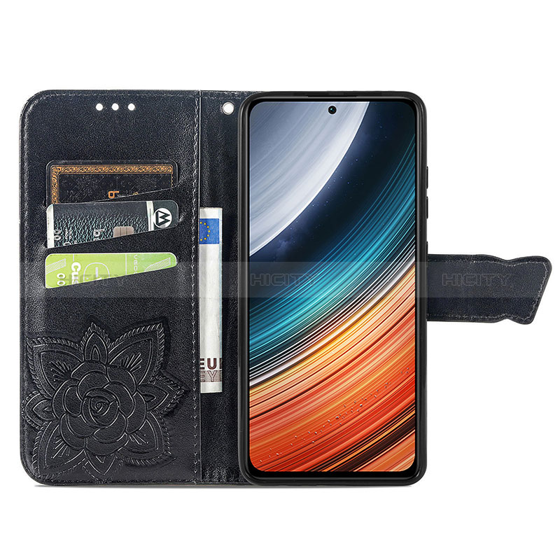 Handytasche Stand Schutzhülle Flip Leder Hülle Schmetterling für Xiaomi Redmi K40S 5G groß