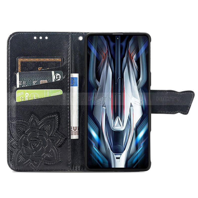 Handytasche Stand Schutzhülle Flip Leder Hülle Schmetterling für Xiaomi Redmi K50 Gaming 5G groß