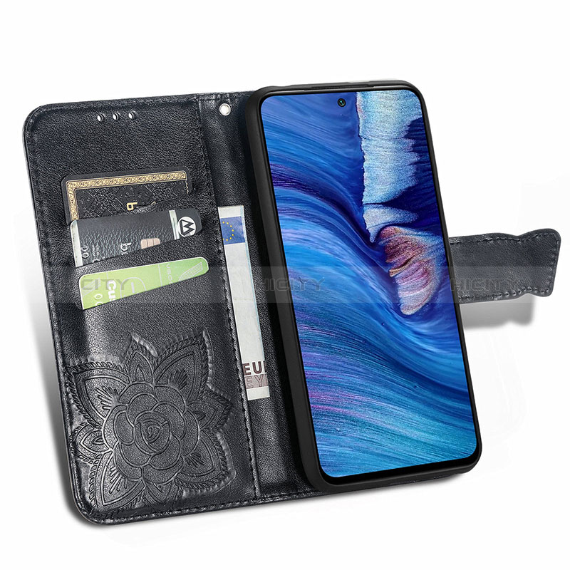 Handytasche Stand Schutzhülle Flip Leder Hülle Schmetterling für Xiaomi Redmi Note 10 5G groß