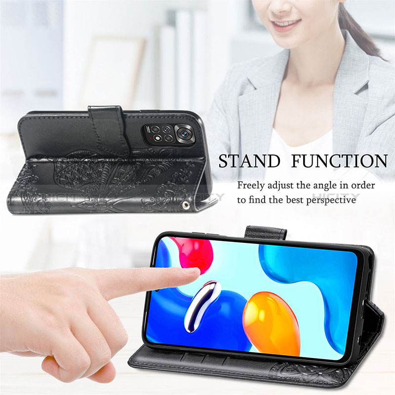 Handytasche Stand Schutzhülle Flip Leder Hülle Schmetterling für Xiaomi Redmi Note 11S 4G