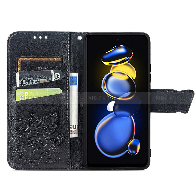 Handytasche Stand Schutzhülle Flip Leder Hülle Schmetterling für Xiaomi Redmi Note 11T Pro+ Plus 5G