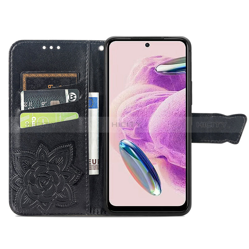 Handytasche Stand Schutzhülle Flip Leder Hülle Schmetterling für Xiaomi Redmi Note 12S