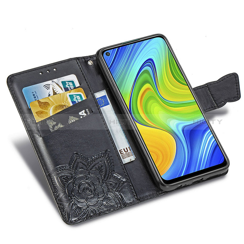 Handytasche Stand Schutzhülle Flip Leder Hülle Schmetterling für Xiaomi Redmi Note 9 groß