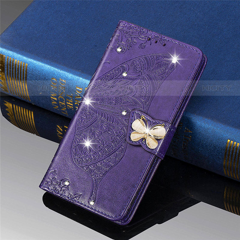 Handytasche Stand Schutzhülle Flip Leder Hülle Schmetterling L01 für Xiaomi Mi 11 Lite 5G Violett