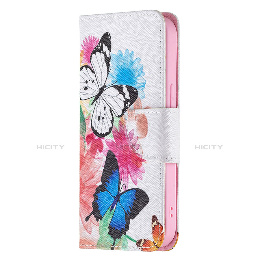 Handytasche Stand Schutzhülle Flip Leder Hülle Schmetterling L03 für Apple iPhone 13 Pro Max Rosa