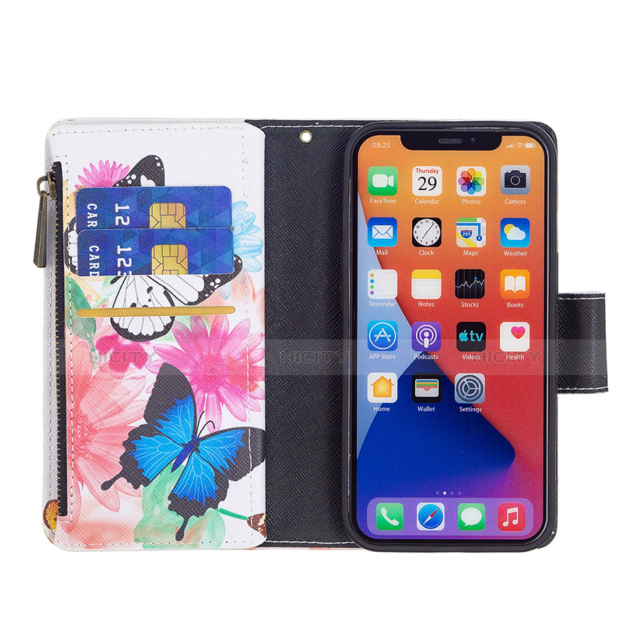 Handytasche Stand Schutzhülle Flip Leder Hülle Schmetterling L03 für Apple iPhone 13 Rosa