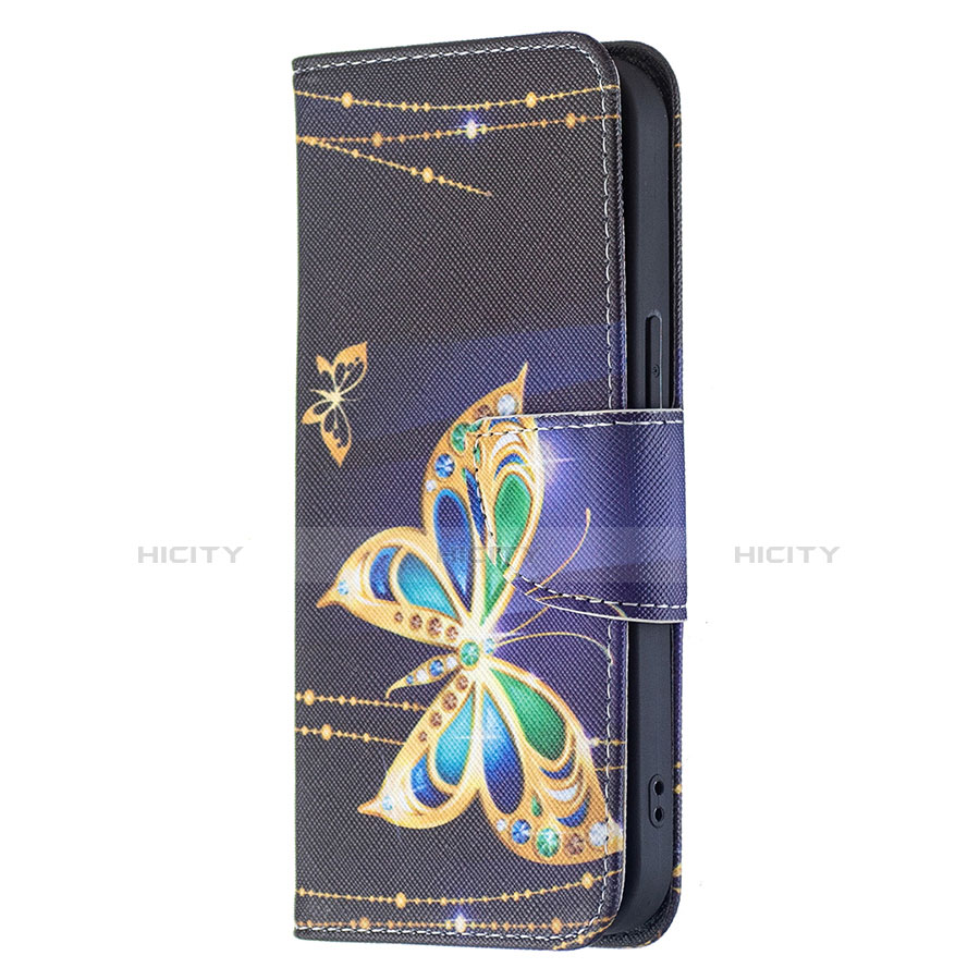 Handytasche Stand Schutzhülle Flip Leder Hülle Schmetterling L07 für Apple iPhone 13 Mini Plusfarbig