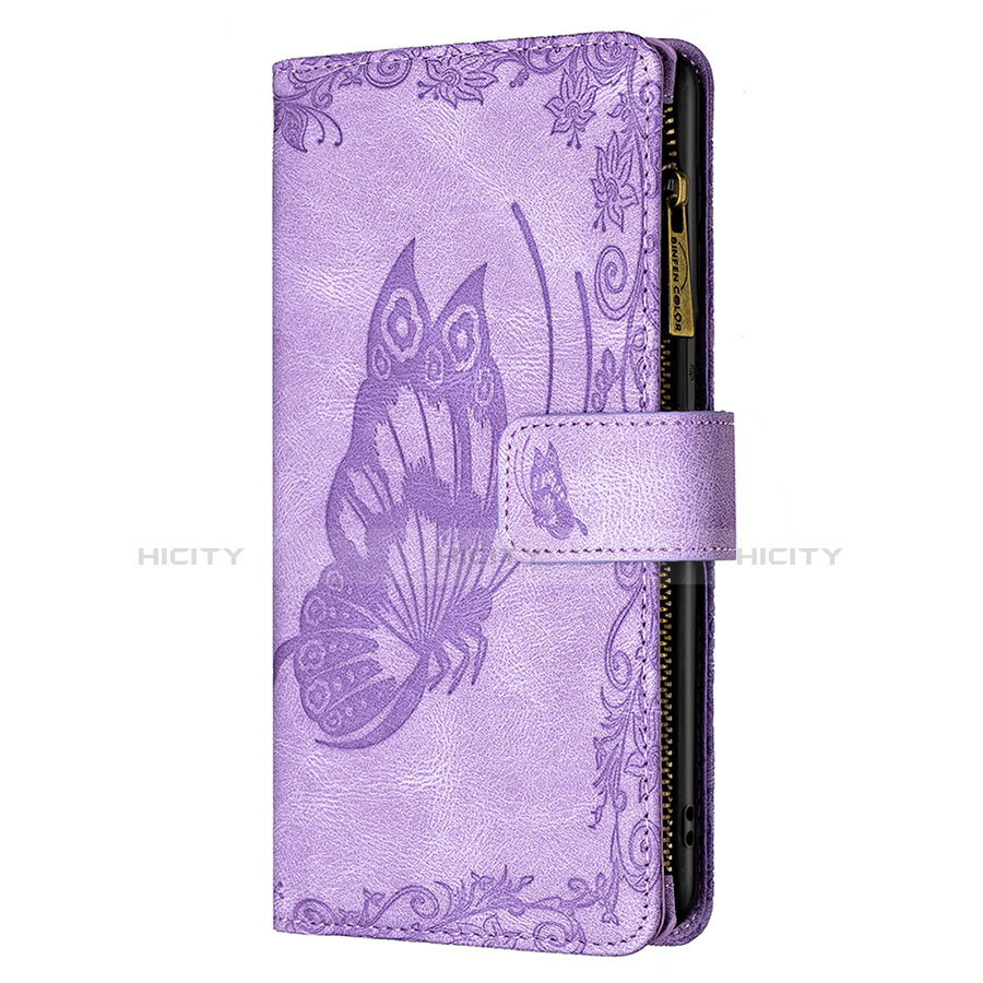 Handytasche Stand Schutzhülle Flip Leder Hülle Schmetterling L08 für Apple iPhone 13 Mini Violett