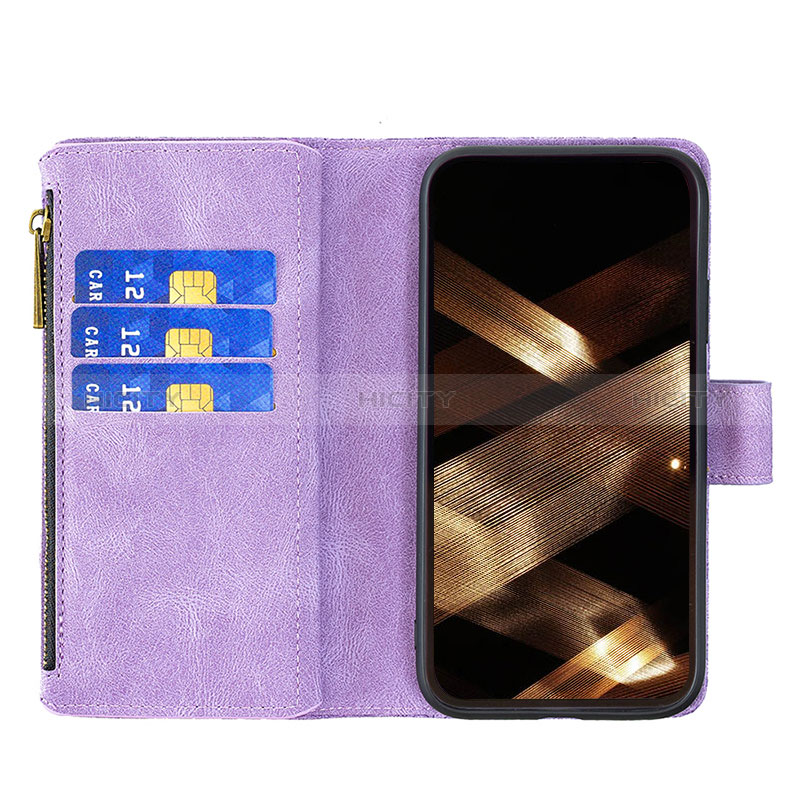 Handytasche Stand Schutzhülle Flip Leder Hülle Schmetterling L08 für Apple iPhone 14 Pro Max Violett