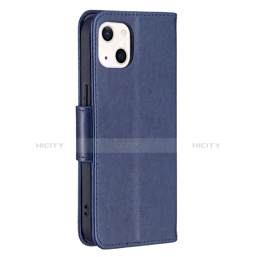 Handytasche Stand Schutzhülle Flip Leder Hülle Schmetterling L09 für Apple iPhone 13 Blau