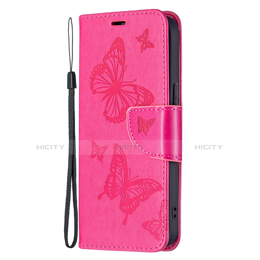 Handytasche Stand Schutzhülle Flip Leder Hülle Schmetterling L09 für Apple iPhone 13 Mini Pink