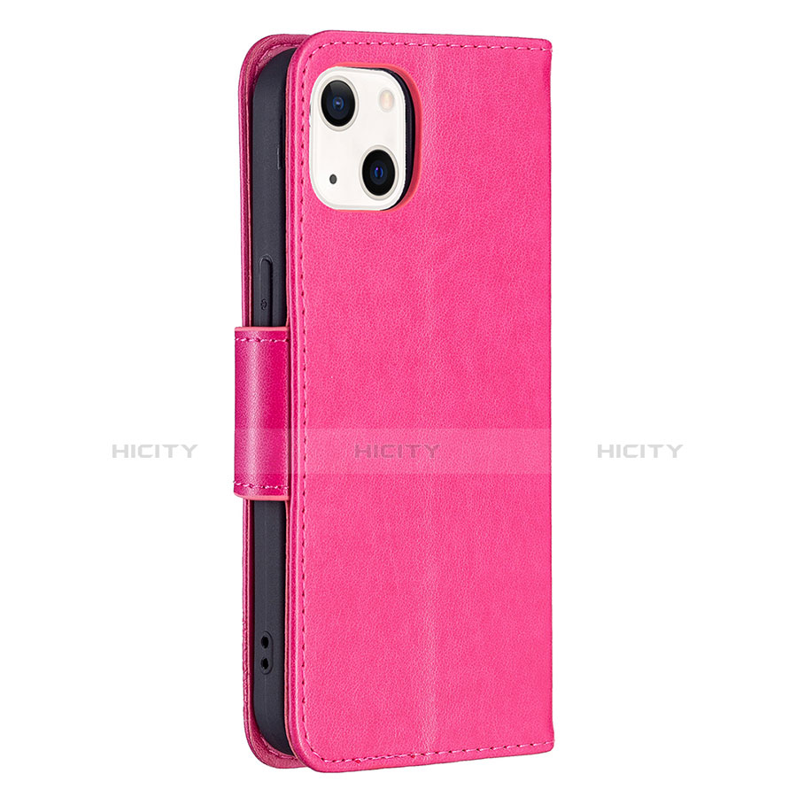 Handytasche Stand Schutzhülle Flip Leder Hülle Schmetterling L09 für Apple iPhone 13 Mini Pink