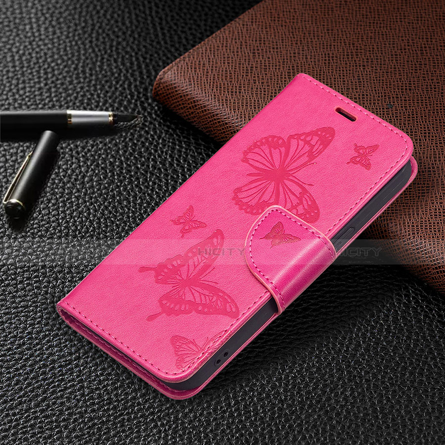 Handytasche Stand Schutzhülle Flip Leder Hülle Schmetterling L09 für Apple iPhone 13 Mini Pink