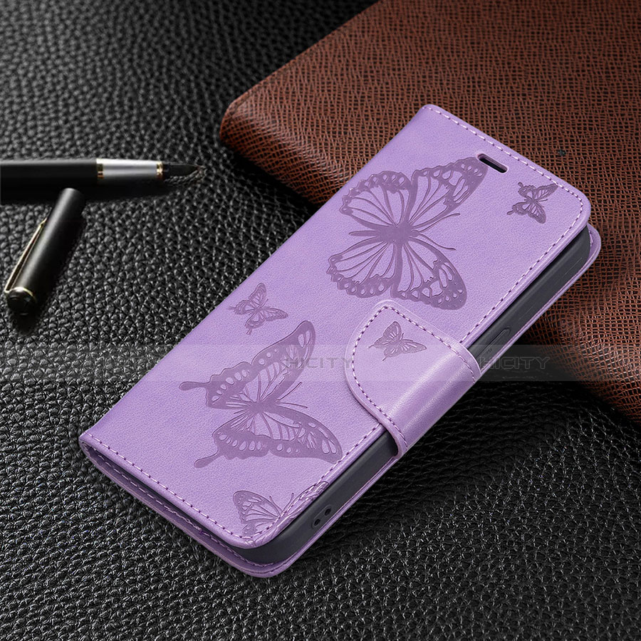 Handytasche Stand Schutzhülle Flip Leder Hülle Schmetterling L09 für Apple iPhone 13 Mini Violett