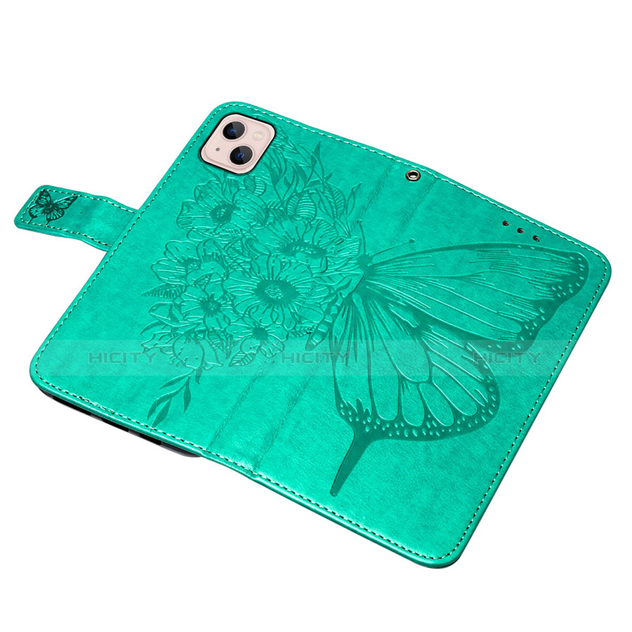 Handytasche Stand Schutzhülle Flip Leder Hülle Schmetterling L10 für Apple iPhone 13 Grün