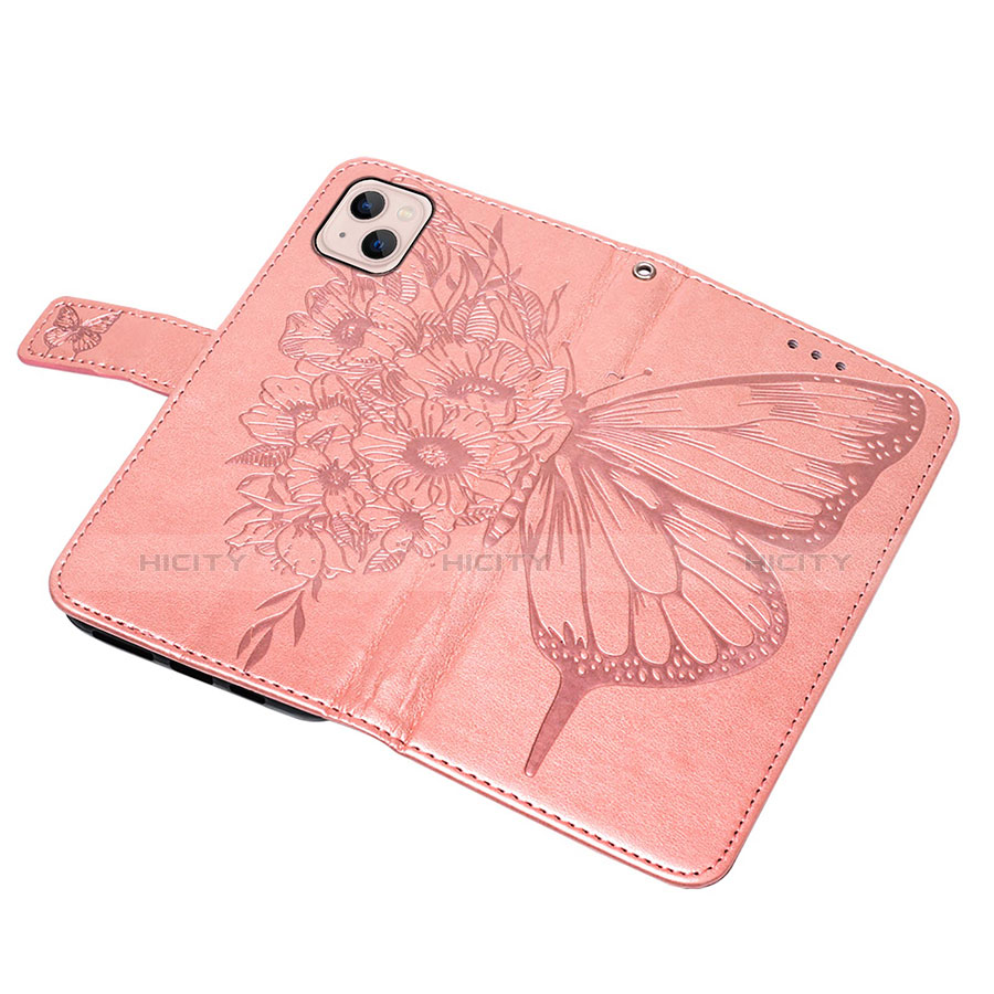 Handytasche Stand Schutzhülle Flip Leder Hülle Schmetterling L10 für Apple iPhone 13 Mini Rosegold