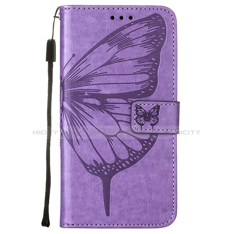 Handytasche Stand Schutzhülle Flip Leder Hülle Schmetterling L10 für Apple iPhone 13 Pro Helles Lila