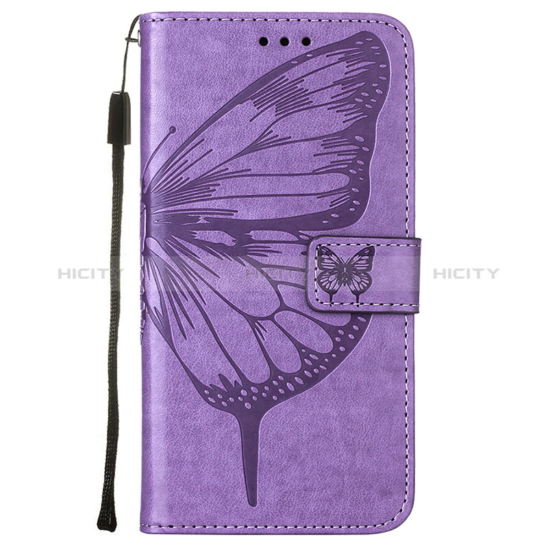 Handytasche Stand Schutzhülle Flip Leder Hülle Schmetterling L10 für Apple iPhone 14 Pro Helles Lila