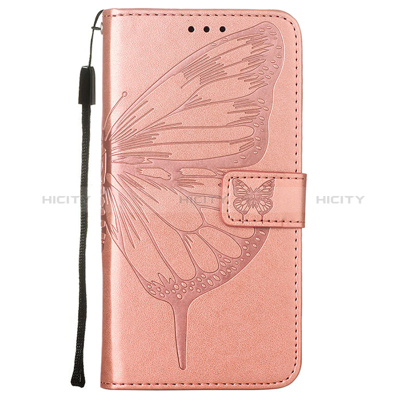 Handytasche Stand Schutzhülle Flip Leder Hülle Schmetterling L10 für Apple iPhone 14 Pro Max Rosegold