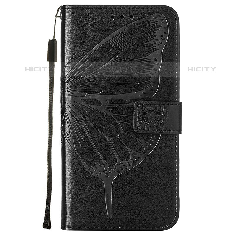 Handytasche Stand Schutzhülle Flip Leder Hülle Schmetterling L10 für Apple iPhone 15 Pro Max Schwarz groß