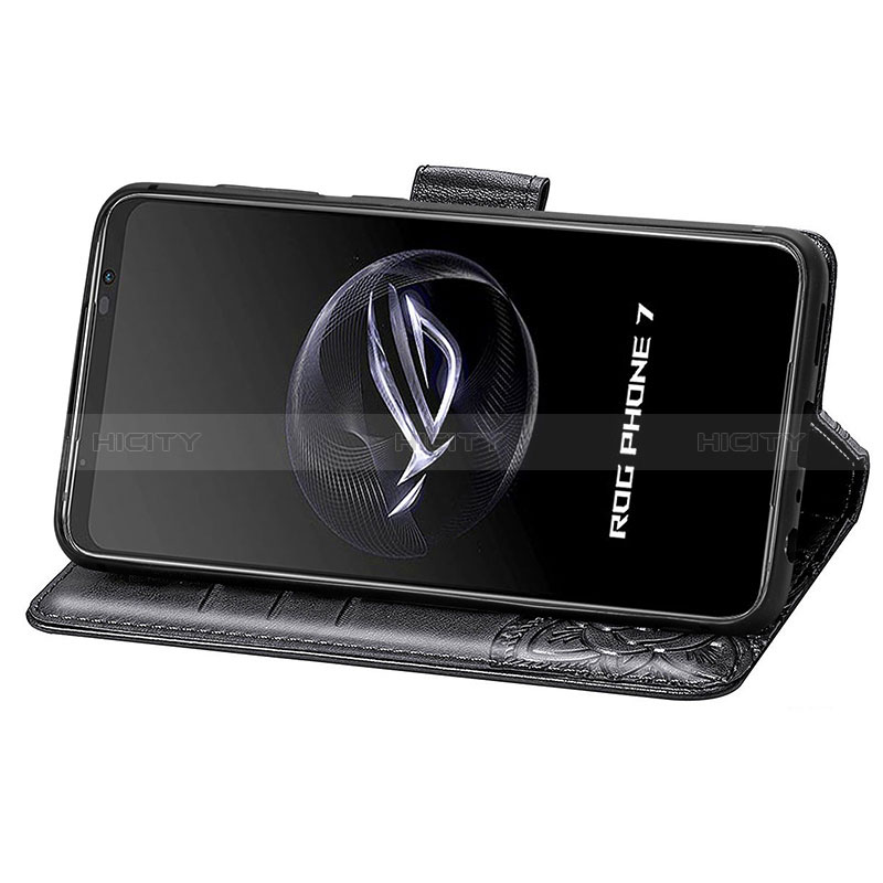 Handytasche Stand Schutzhülle Flip Leder Hülle Schmetterling S01D für Asus ROG Phone 7 groß