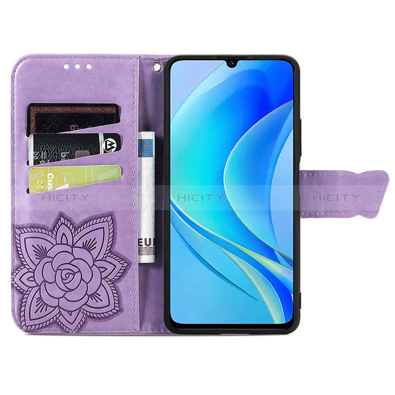 Handytasche Stand Schutzhülle Flip Leder Hülle Schmetterling S01D für Huawei Enjoy 50 groß