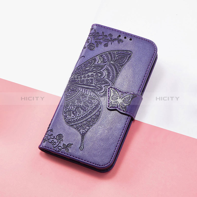 Handytasche Stand Schutzhülle Flip Leder Hülle Schmetterling S01D für Huawei Enjoy 50 Violett Plus