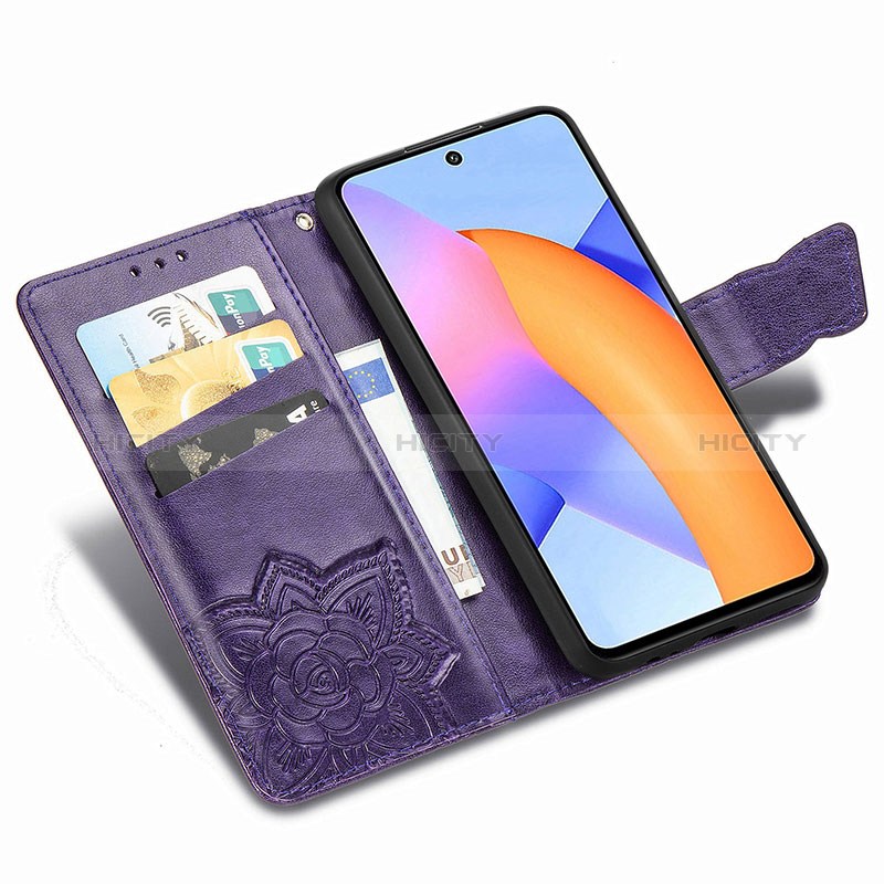 Handytasche Stand Schutzhülle Flip Leder Hülle Schmetterling S01D für Huawei Honor 10X Lite