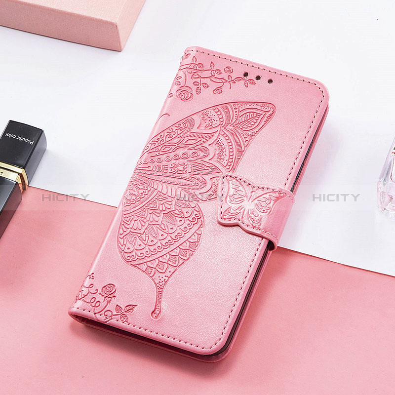 Handytasche Stand Schutzhülle Flip Leder Hülle Schmetterling S01D für Huawei Honor 60 5G Pink