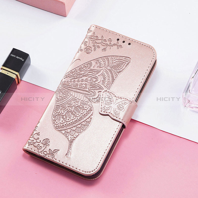 Handytasche Stand Schutzhülle Flip Leder Hülle Schmetterling S01D für Huawei Honor 80 Pro 5G Rosegold Plus