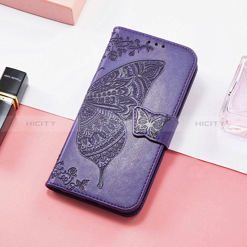 Handytasche Stand Schutzhülle Flip Leder Hülle Schmetterling S01D für Huawei Honor 80 Pro 5G Violett Plus