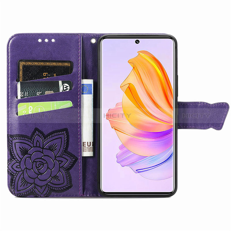 Handytasche Stand Schutzhülle Flip Leder Hülle Schmetterling S01D für Huawei Honor 80 SE 5G groß