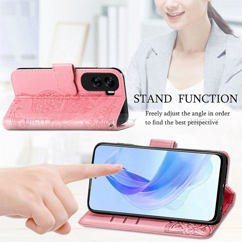 Handytasche Stand Schutzhülle Flip Leder Hülle Schmetterling S01D für Huawei Honor 90 Lite 5G