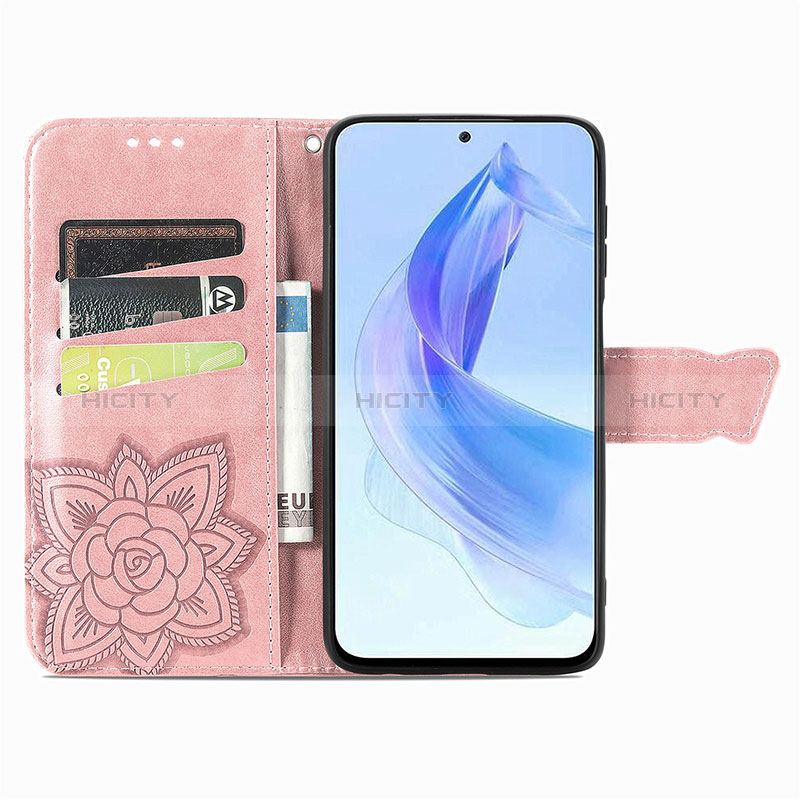 Handytasche Stand Schutzhülle Flip Leder Hülle Schmetterling S01D für Huawei Honor 90 Lite 5G