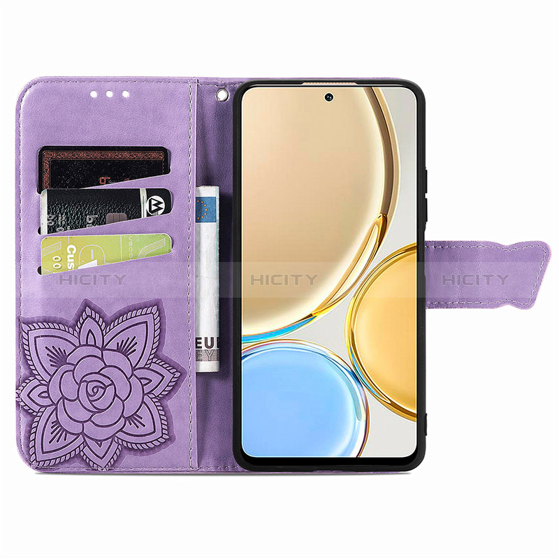 Handytasche Stand Schutzhülle Flip Leder Hülle Schmetterling S01D für Huawei Honor X9 5G groß