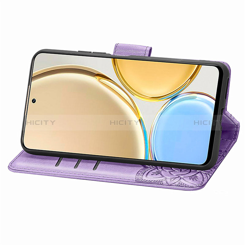 Handytasche Stand Schutzhülle Flip Leder Hülle Schmetterling S01D für Huawei Honor X9 5G groß