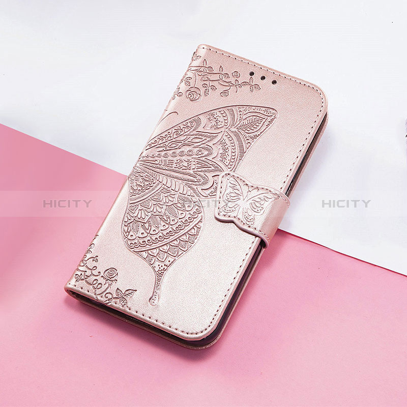 Handytasche Stand Schutzhülle Flip Leder Hülle Schmetterling S01D für Huawei Honor X9 5G Rosegold Plus