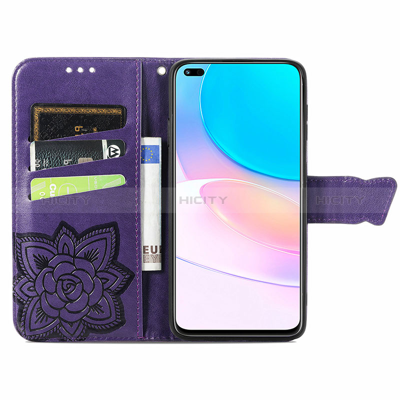 Handytasche Stand Schutzhülle Flip Leder Hülle Schmetterling S01D für Huawei Nova 8i groß