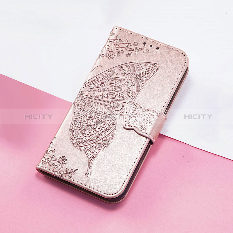 Handytasche Stand Schutzhülle Flip Leder Hülle Schmetterling S01D für Huawei Nova 8i Rosegold