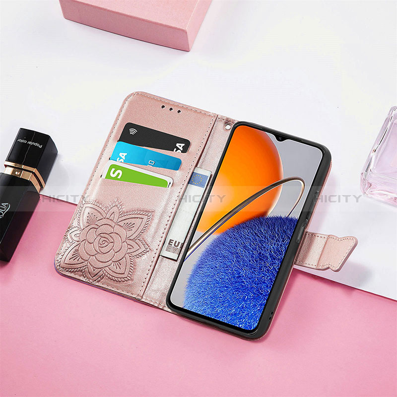 Handytasche Stand Schutzhülle Flip Leder Hülle Schmetterling S01D für Huawei Nova Y61 groß