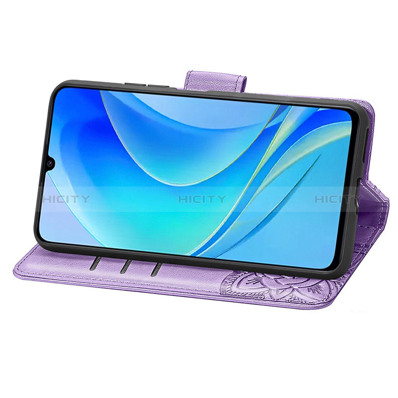 Handytasche Stand Schutzhülle Flip Leder Hülle Schmetterling S01D für Huawei Nova Y70 Plus groß