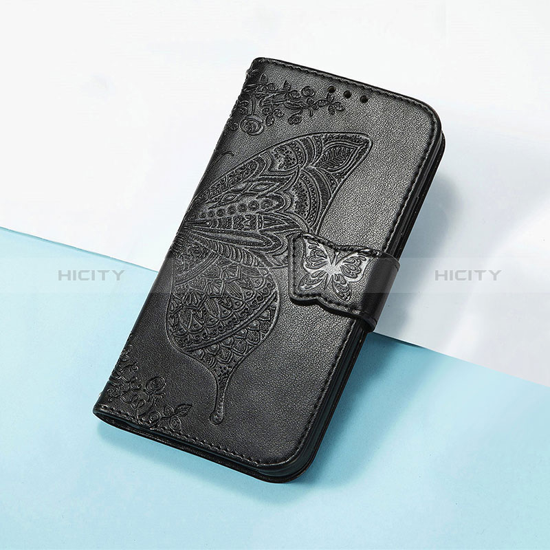 Handytasche Stand Schutzhülle Flip Leder Hülle Schmetterling S01D für Huawei Nova Y90 Schwarz