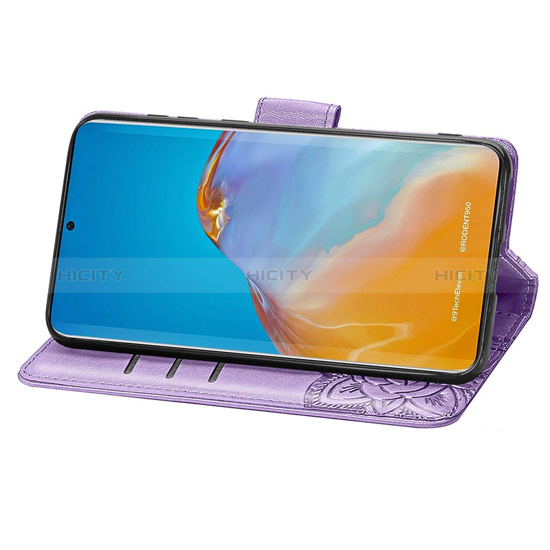 Handytasche Stand Schutzhülle Flip Leder Hülle Schmetterling S01D für Huawei P50 groß