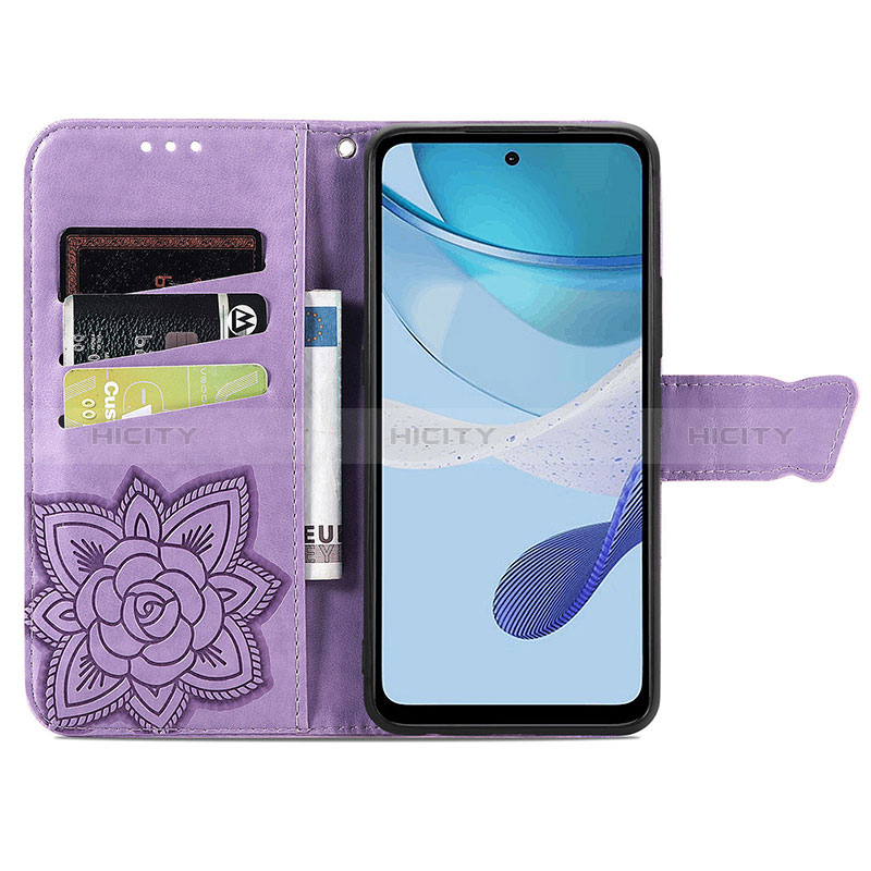 Handytasche Stand Schutzhülle Flip Leder Hülle Schmetterling S01D für Motorola Moto G 5G (2023)