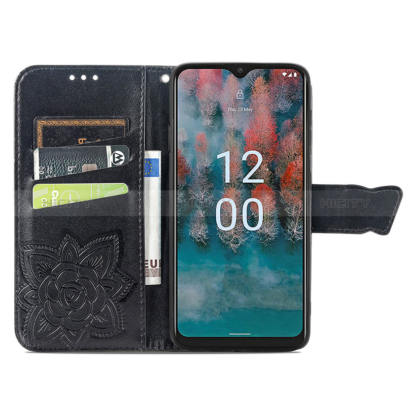 Handytasche Stand Schutzhülle Flip Leder Hülle Schmetterling S01D für Nokia C12